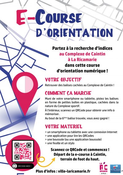 affiche de la e-course d'orientation