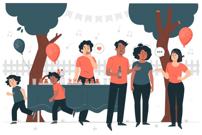 Une fête conviviale dans un parc